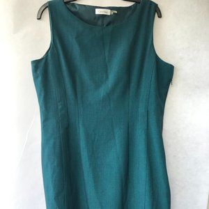 Calvin Klein Teal Career Dress Sz 14